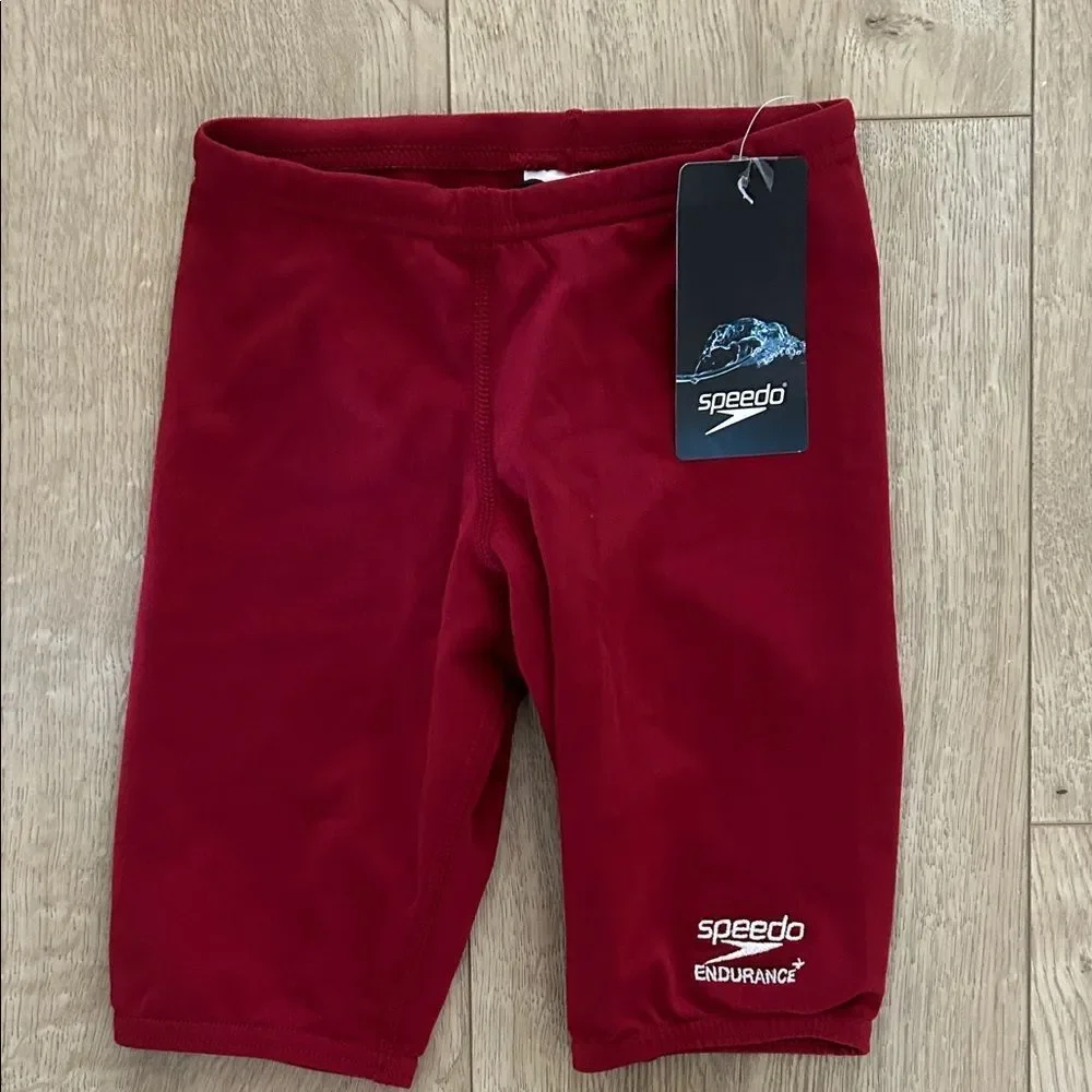 SPEEDO Solid Youth Boys Jammer Red, Size 22,  NWT